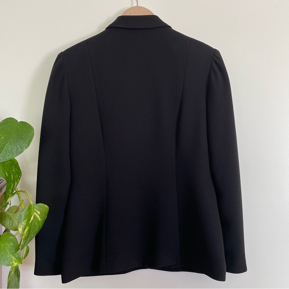 Talbots Vintage Black Crepe Double-Breasted Gold Button Blazer - Picture 13 of 13